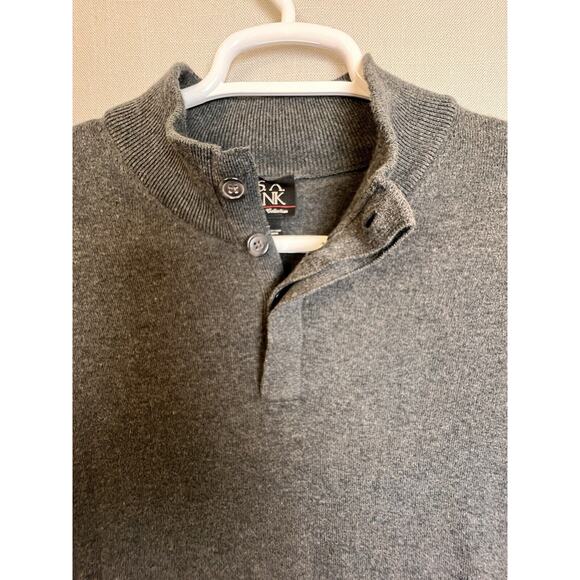 Jos A Banks Sweater Men's XXL Gray Pima Cotton Quarter Button Pull Over Preppy - Picture 4 of 10